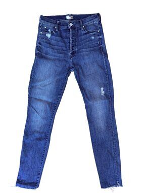 MOTHER The Stunner Ankle Fray Jeans - Graffiti Girl - Button-Fly